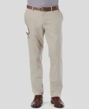 Dockers Men's Beige Athletic-Fit Lux Stretch Khaki Pants Size W31/L32