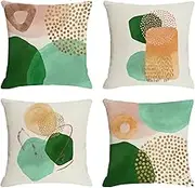 Jartinle Boho Pillow Covers Set of 4 Mid Century Modern Decor Aesthetic Colorful Throw Pillows Abstract Geometric Minimalist Pillow Cases for Couch Sofa Home Decorations