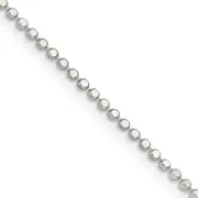 16 Inch Sterling Silver 1.15mm Square Fancy Beaded Chain