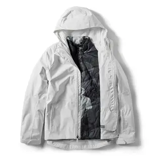 【The North Face 美國】女 DV 化纖兩件式外套 白 北臉保暖外套 北面連帽夾克 登山外套 3M4BFN4