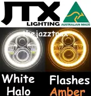 7" JTX Headlights Flash Amber suits Mazda RX7 929 Austin Healey Mini Moke MG