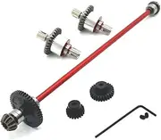 Metal Upgraded Differential, Transmission Assembly, for WLtoys 1/12 124016 124017 124018 124019 124007 124008 RC Car Parts(Red)