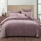 Tache Velvet Quilt Set Queen Size Luxurious Velveteen Velour Super Soft Plush...