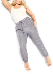 CITY CHIC Let’s Party Sequin Pant in Metal Plus Size XS/14 NWT [RRP $119.95]