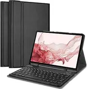 ProCase Galaxy Tab S8 / Tab S7 11 inch Keyboard Case SM-X700 X706 SM-T870 T875 T878, Slim Lightweight Protective Cover with Magnetically Detachable Wireless Keyboard -Black