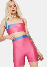 Where's My Ken Colorblock Biker Shorts Set