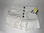 Girls' Button-Front Jean Shorts - art class White Small 6-6X
