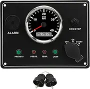 Multifunction Instrument Panel with 4000RPM Meter Boat Gauge Sets Engine Dashboard with Alarm Function Fit for Marine Yachts Engineering Vehicle(12V)