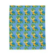 Cute Turtle Velveteen Plush Blanket, Cozy Kid's Blanket, Nursery Decor, Baby