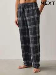 Black Check Cosy Textured Long Pyjama Bottoms (130515) | $20