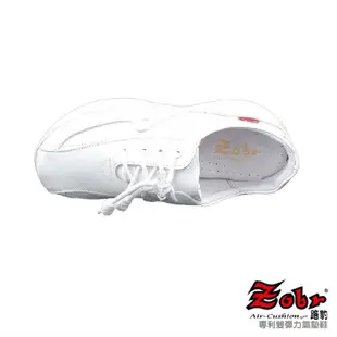 【米蘭鞋都】ZOBR 路豹 (女) 專利雙彈力 真皮 厚底 氣墊鞋 休閒鞋 透氣 止滑 台灣製 Q282 白色