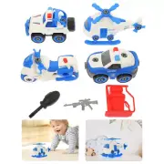 Disassemble Police Car Model Assembly Helicopter Toy Preschool Child