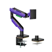Humanmotion T18 Single Screen HD Steel Monitor Arm - Matte Black/Dark Purple [T18-1X]