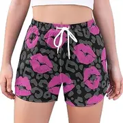 [RPLIFE] Christmas with Reindeer and Snowflakes Short Workout Shorts, Womens High Waisted Shorts