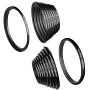 Neewer 18 Pieces Metal Camera Lens Filter Ring Adapter Stepup & Stepdown Rings