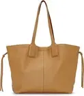 Lucky Brand $198 Zemi Sherpa-Lined Large Caramel Leather Tote Handbag NWT