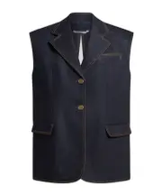 LUREX DENIM VEST IT40,IT42 navy blue