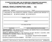 Annual Vehicle Inspection Label 50-pk - 2-Ply Vinyl with Mylar 50-pack