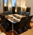 White Epoxy Resin Square Coffee Table Kitchen Slab Countertop Home Furniture Dec