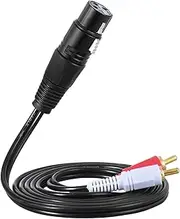 Labymos 1.5m/ 5ft Stereo o Splitter Patch Y Cable Cord 1 XLR Female to 2 RCA Male Plug