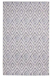 Diamond Geometric - 2'x4', Light Grey, Moroccan Transitional Area Rug - 517