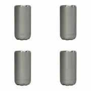 4x Annabel Trends 14.5cm S/S Beer/Soda Beverage Cooler Insulated Skinny Titanium