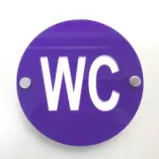 Round WC "Stand Off" Toilet Signs - Colour Options Available