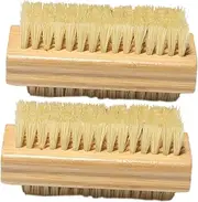 LOLIPPYY 2Pcs Nail Brush Double Sided Scrub Brush for Daily Use Durable Sisal Bristles for Cleaning of Fingernails and Toenails
