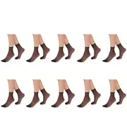 10pair RazzaMatazz Sheer Anklet 15 Denier Women Pantyhose Socks Black Bulk