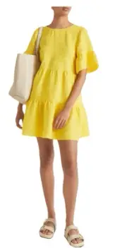 Seed Heritage Linen Yellow Dress - Sz 6 (can Fit 6-10)