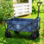 Beach Trolley Cart, Foldable Garden Lounge Camp Wagon Carts Tool Trolleys Pull O