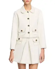 Sandro Peter Pan Collar Cropped Jacket