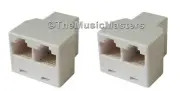 2X CAT5 Network Cable Cord Wire SPLITTER Splice RJ-45 Extension Connector VWLTW