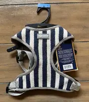 Nautical Soft Vest Mesh Dog Harness - LARGE - Step In - Blue/Tan/Gray - AKC NWT