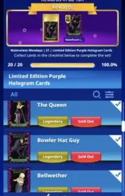 Topps Disney Collect Malevolent Monday Legendary Complete Set With Award