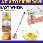 2x Beater Push Rotation Whisk Baking Frother Mixer Blender Egg Stirring 32 cm