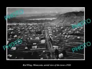 OLD LARGE HISTORIC PHOTO RED WING MINNESOTA AERIAL VIEW OF THE TOWN c1920