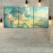 3pcs Viewed from the White Clouds Print 100% Australian Made 3 x 40x60cm (Metal Print)