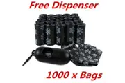 1000 X Pet Dog Puppy Poo Bag Waste Disposable Clean Up Plastic Printed Bags WMCV