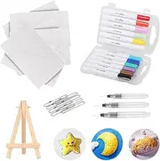 Magic Foam Texture Painting Kit with 20Pcs Foam Texture Paper, Magic Puffy Paint, 3D DrawingMagic Canvas Sponge, DIY Puffy Paper (C)