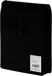 Bantex, A4 Top Load Attache File, Store up to 500 Sheets, Elastic and Button Closure, Black