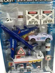 New 5" Diecast Toy passenger airplane jet Pull Back With Air Plane Car action