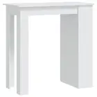 Kitchen Bar Table With Storage Rack White Chipboard Stylish Dining Furniture