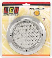 LED Autolamps Chrome Series 12-24V Indicator Lamp with 12 LEDs, 148 mm Diameter x 80 mm Size