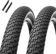 2pcs 20/24/26 inch BMX Bike Tires | Fit 1.75/1.95/2.125/2.3/2.35" Wide Rims | Replacement Tyres with Pair Levers for MTB | Tricycle | Crusier Bicycle | Fast Rolling Tread & Puncture Guard