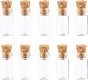 10Pcs/1Ml Empty Sample Glass Bottles Jars Vials Case Container with Cork Stopper