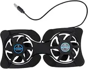 OSALADI Portable Foldable Laptop Cooler USB Power Dual Fans for Efficient Heat Dissipation Anti- Design Lightweight Notebook Cooling Mat Black