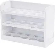Rissunkv Fridge Egg Dispenser | 3 Tiers 30 Egg Tray Organizer With Adjustable Tray,Large Capacity Home Storage Organization, Removable Refrigerator Egg TrayFor Kitchen