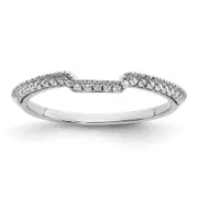 0.12ct. CZ Solid Real 14k White Polished Matching Wedding Wedding Band Ring