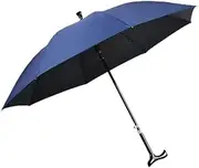 [XQYRZN] Walking Sticks Umbrella - Windbreak Ribs Walking Cane Umbrella Lightweight, Heavy-Duty Frame- Ideal for Climbing, Hiking, Hanging Out on Raining (Navy blue)